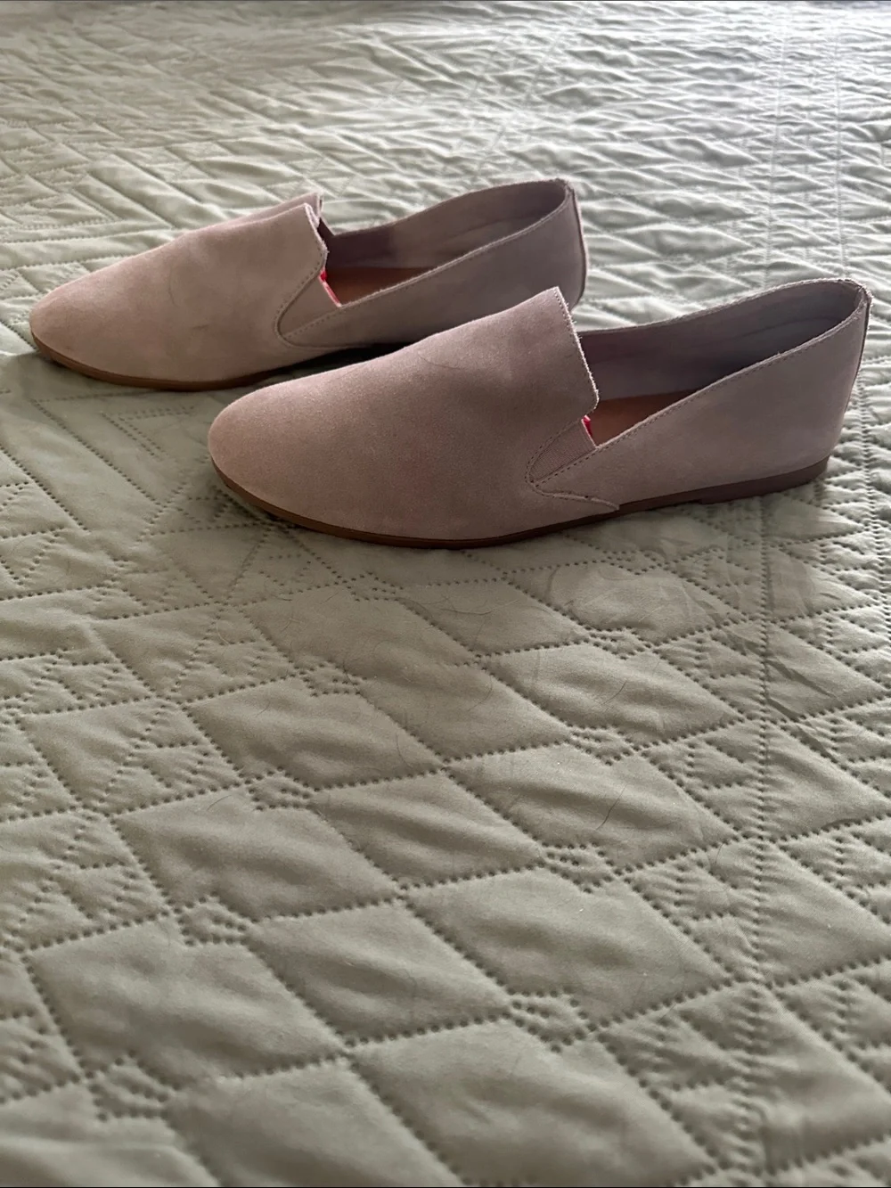 Lucky Brand Pale Pink Suede Slip-On Flats